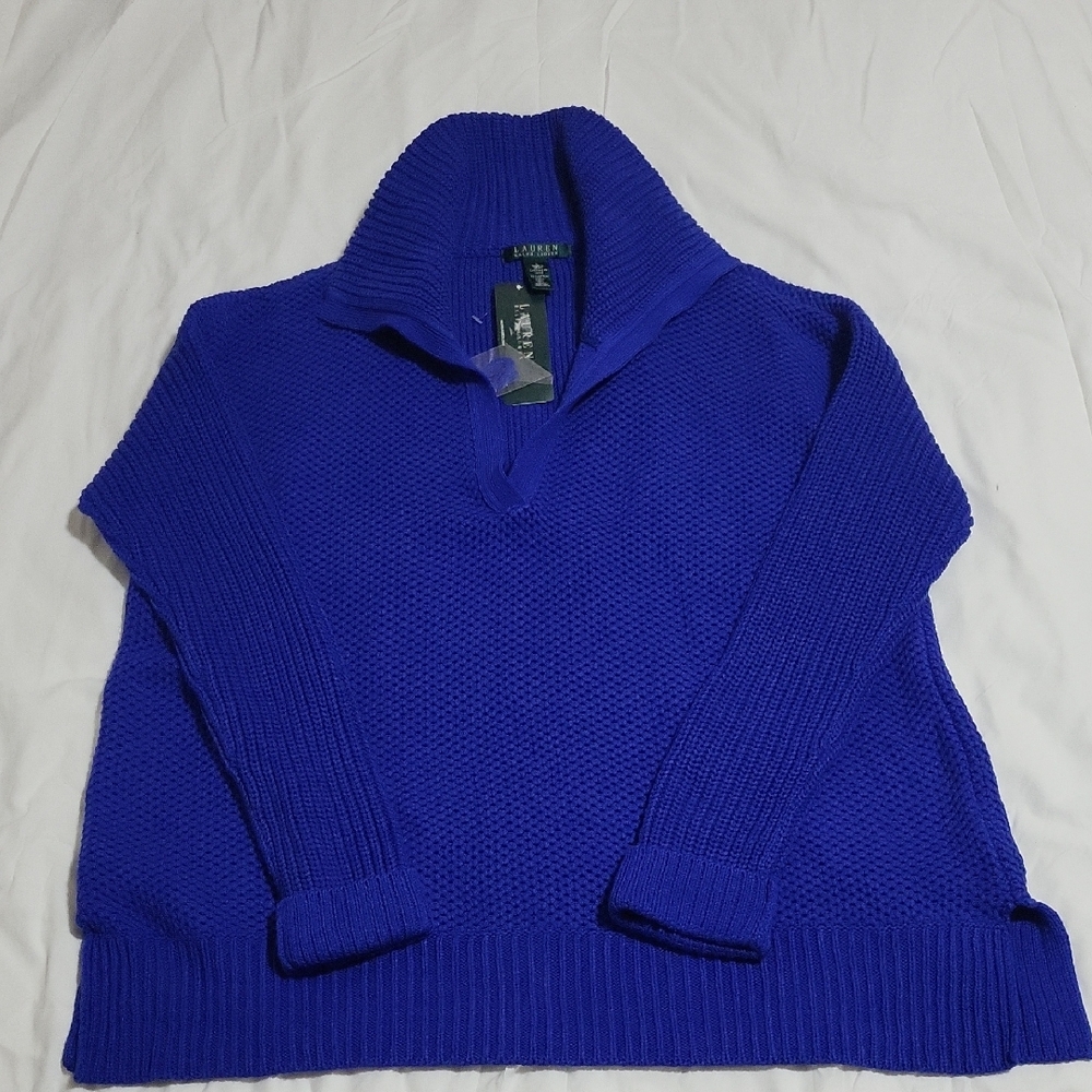 Lauren Ralph Lauren Royal Blue Knit Cardigan